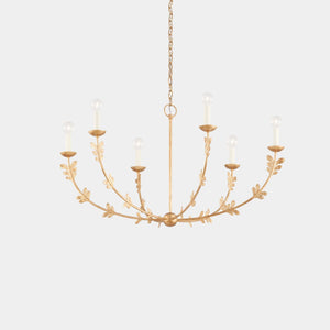 Troy Lighting Pendant Chandelier Vintage Gold Leaf Florian 6 Light Chandelier