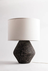 Troy Lighting Table Lamp Off-White Linen / Lava Moonstone & Graystone Artifact Table Lamp