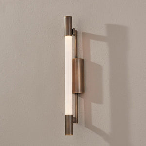 Troy Lighting Wall Light Matte White Acrylic / Patina Brass Merced Wall Sconce